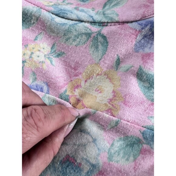 Vintage Miss Oops California  Floral Button-Down Dress With Belt Pastel Pink & B - Picture 16 of 16
